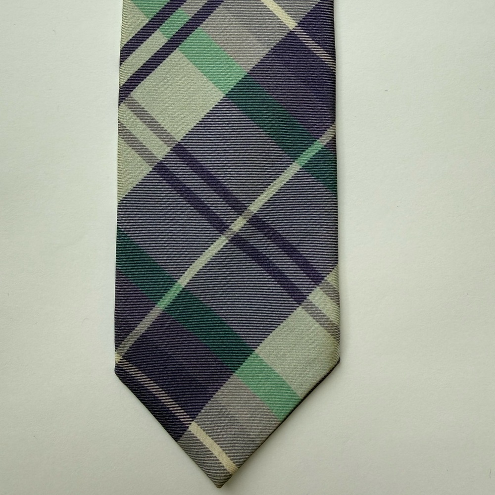 Brooks Brothers Green and Gray Plaid Tie